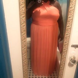 David’s bridal criss cross high-neck mesh bridesmaid dress f19952